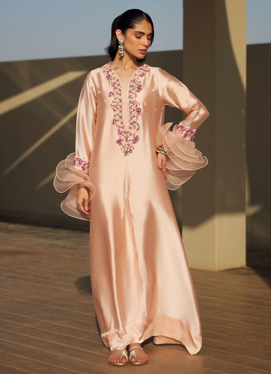 Mariposa Blush Kaftan | LAANI - THE KAFTAN EDIT | FARAH TALIB AZIZ