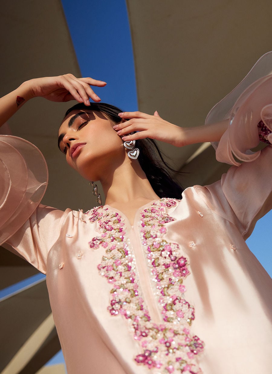 Mariposa Blush Kaftan | LAANI - THE KAFTAN EDIT | FARAH TALIB AZIZ