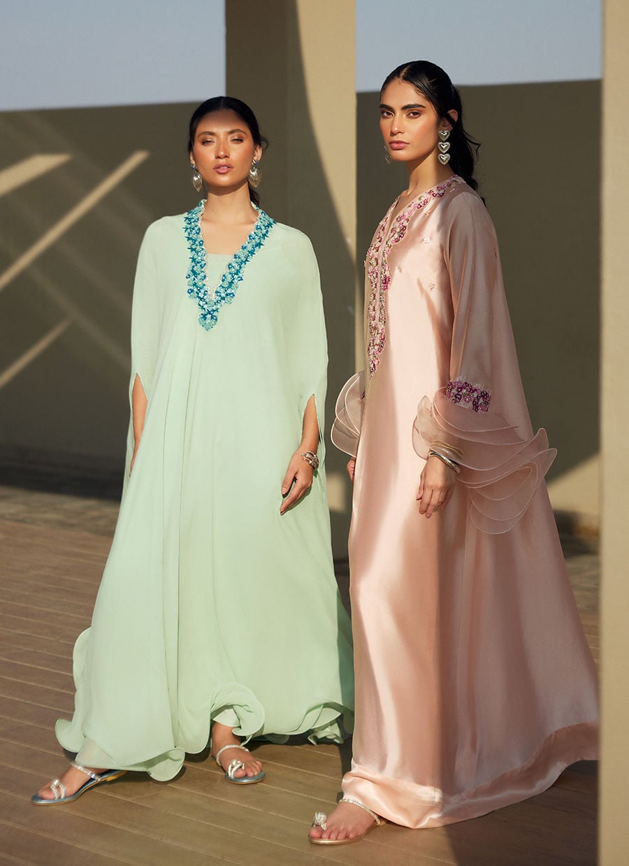 Mariposa Blush Kaftan | LAANI - THE KAFTAN EDIT | FARAH TALIB AZIZ