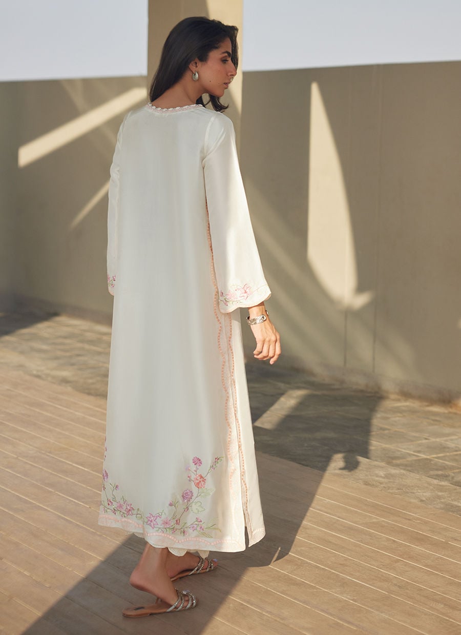 Coraline Ivory Silk Kaftan | LAANI - THE KAFTAN EDIT | FARAH TALIB AZIZ