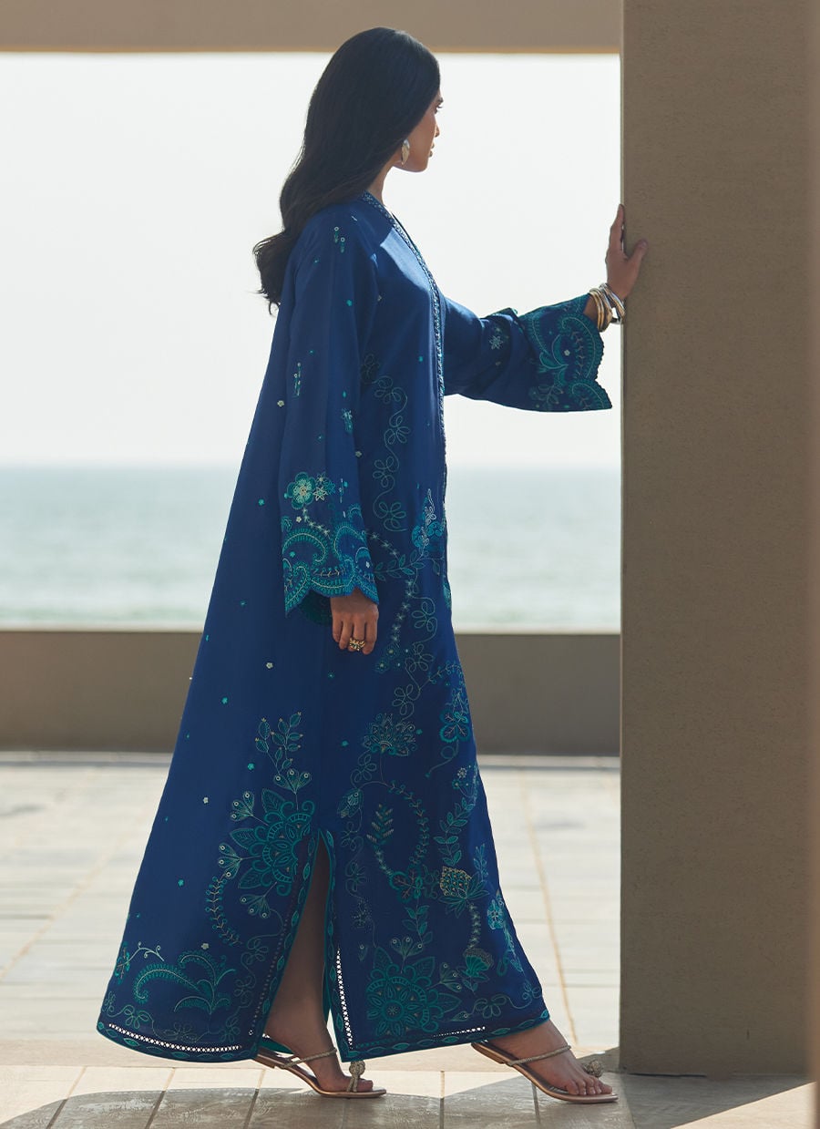 liri Ink Blue Kaftan | LAANI - THE KAFTAN EDIT | FARAH TALIB AZIZ