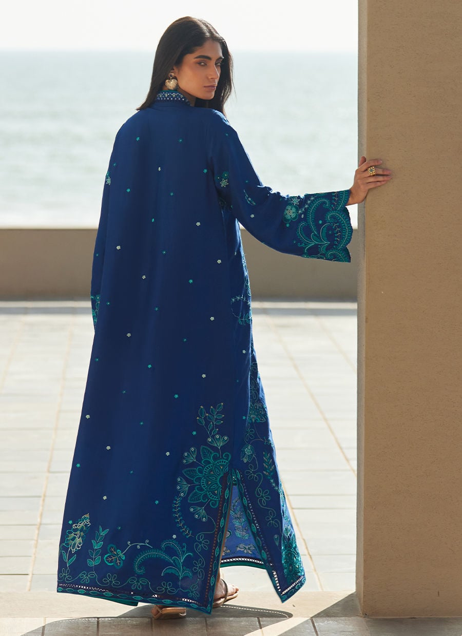 liri Ink Blue Kaftan | LAANI - THE KAFTAN EDIT | FARAH TALIB AZIZ