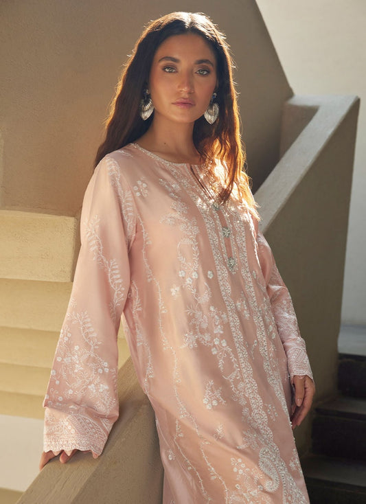 Nami Pale Pink Silk Kaftan | LAANI - THE KAFTAN EDIT | FARAH TALIB AZIZ