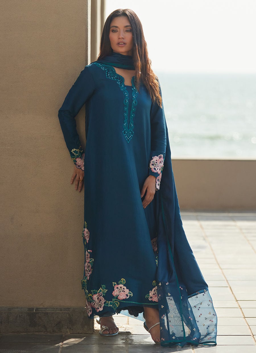 Terra Teal Kaftan | LAANI - THE KAFTAN EDIT | FARAH TALIB AZIZ