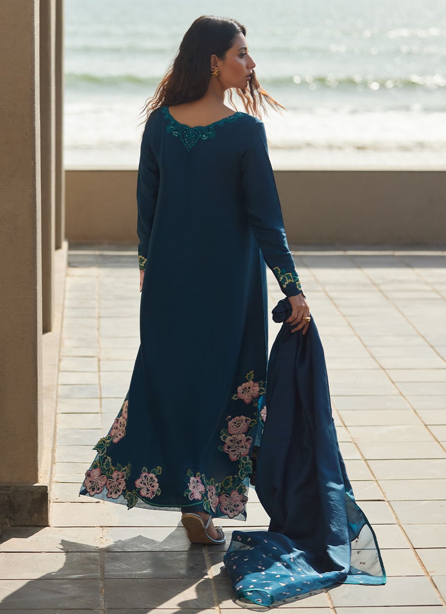 Terra Teal Kaftan | LAANI - THE KAFTAN EDIT | FARAH TALIB AZIZ