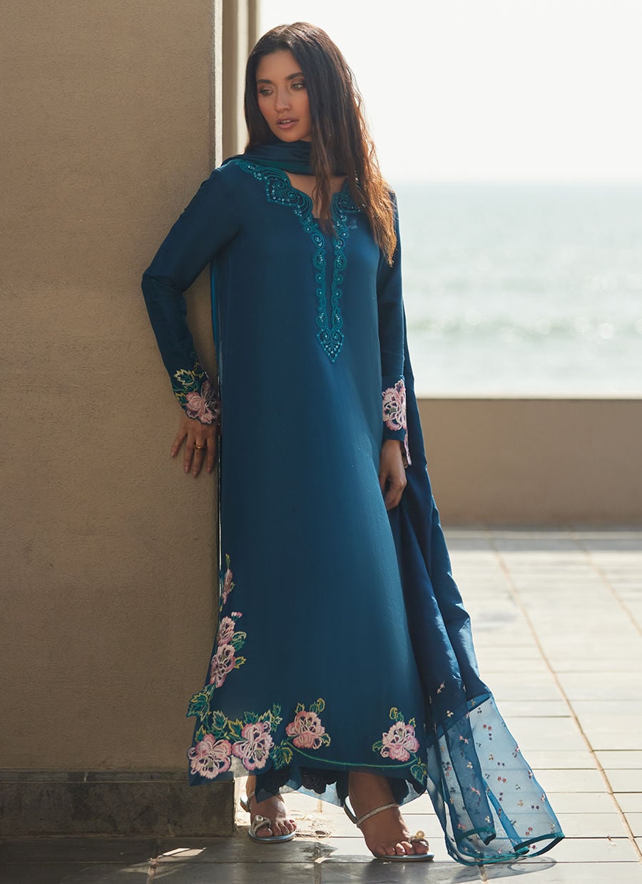 Terra Teal Kaftan | LAANI - THE KAFTAN EDIT | FARAH TALIB AZIZ