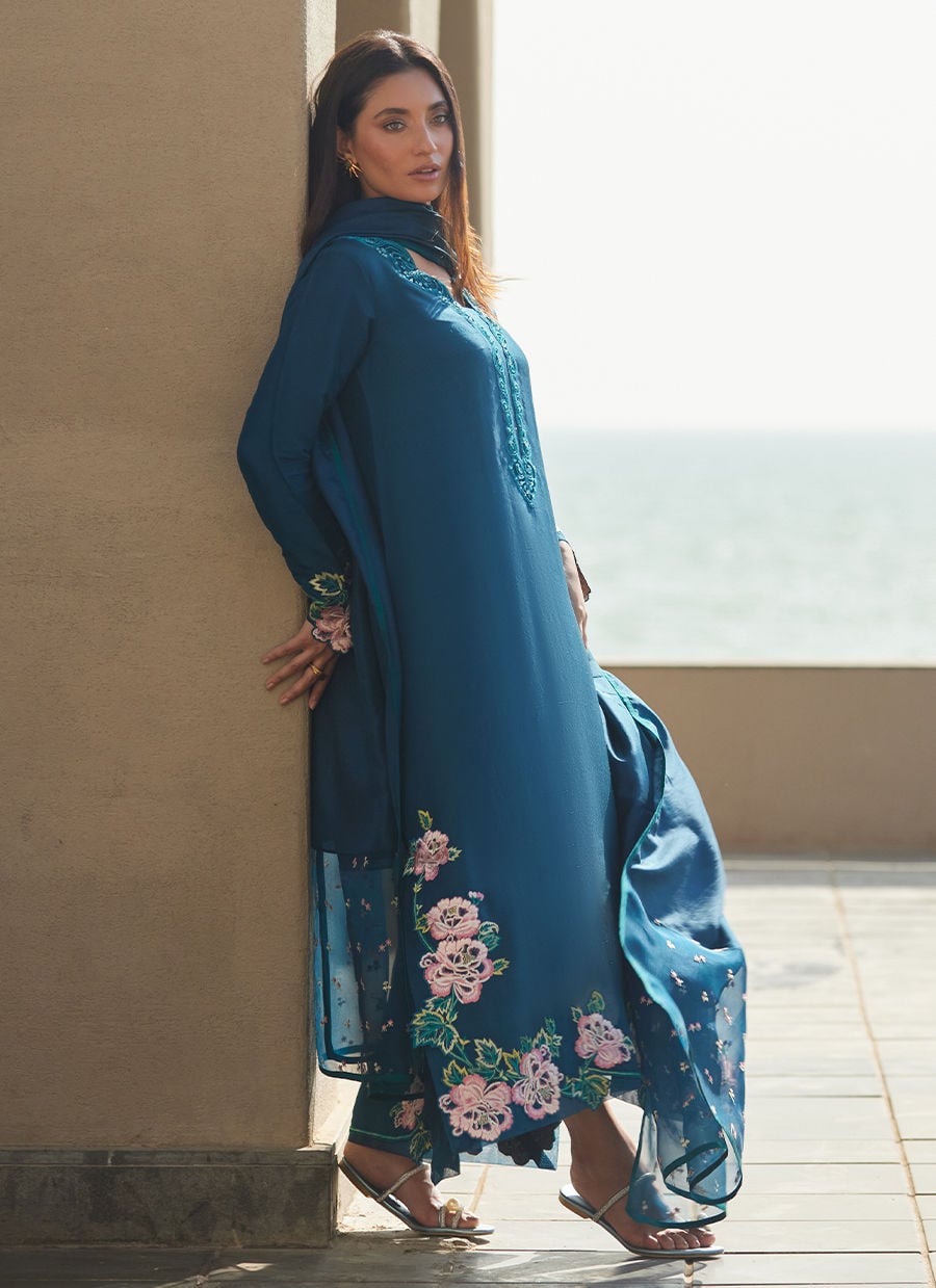 Terra Teal Kaftan | LAANI - THE KAFTAN EDIT | FARAH TALIB AZIZ