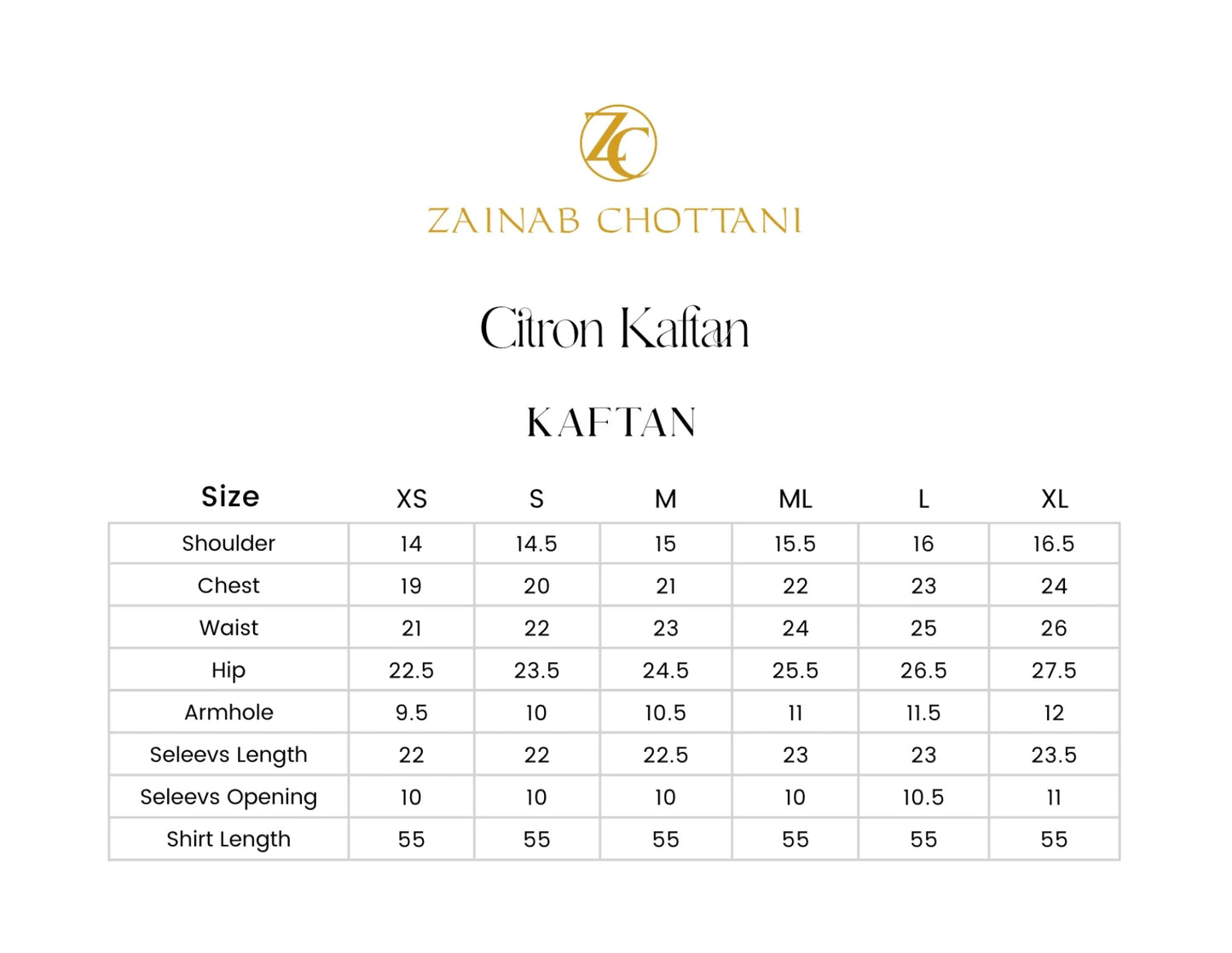 Citron Kaftan | Summer Edition '26 |  Zainab Chottani