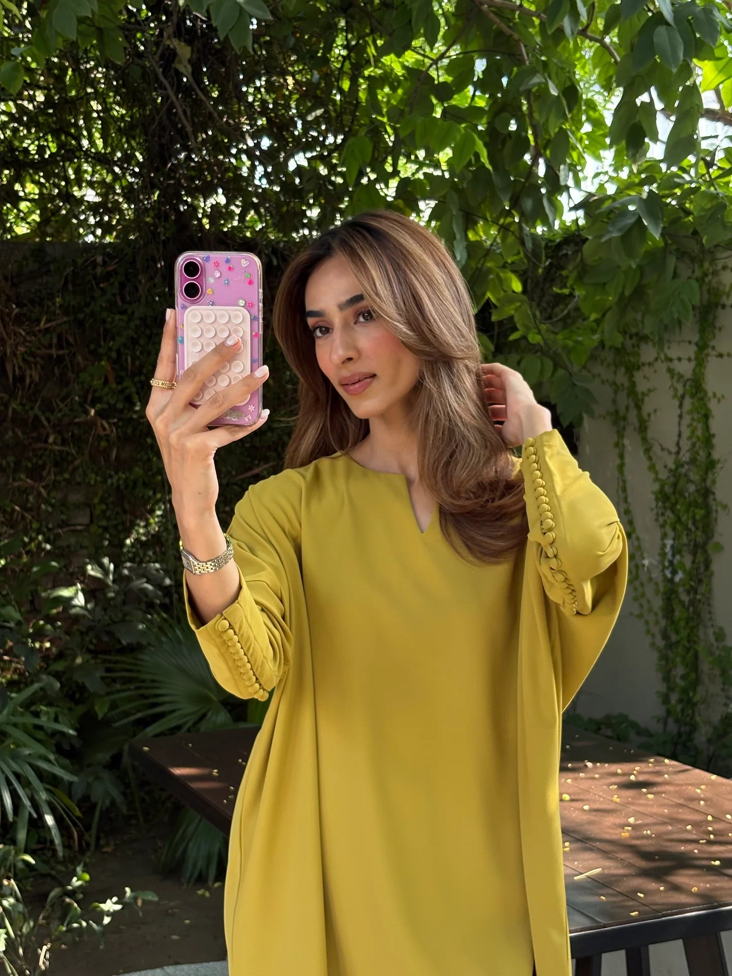 MUTED CHARTREUSE GABBY SET | SAK ATELIER