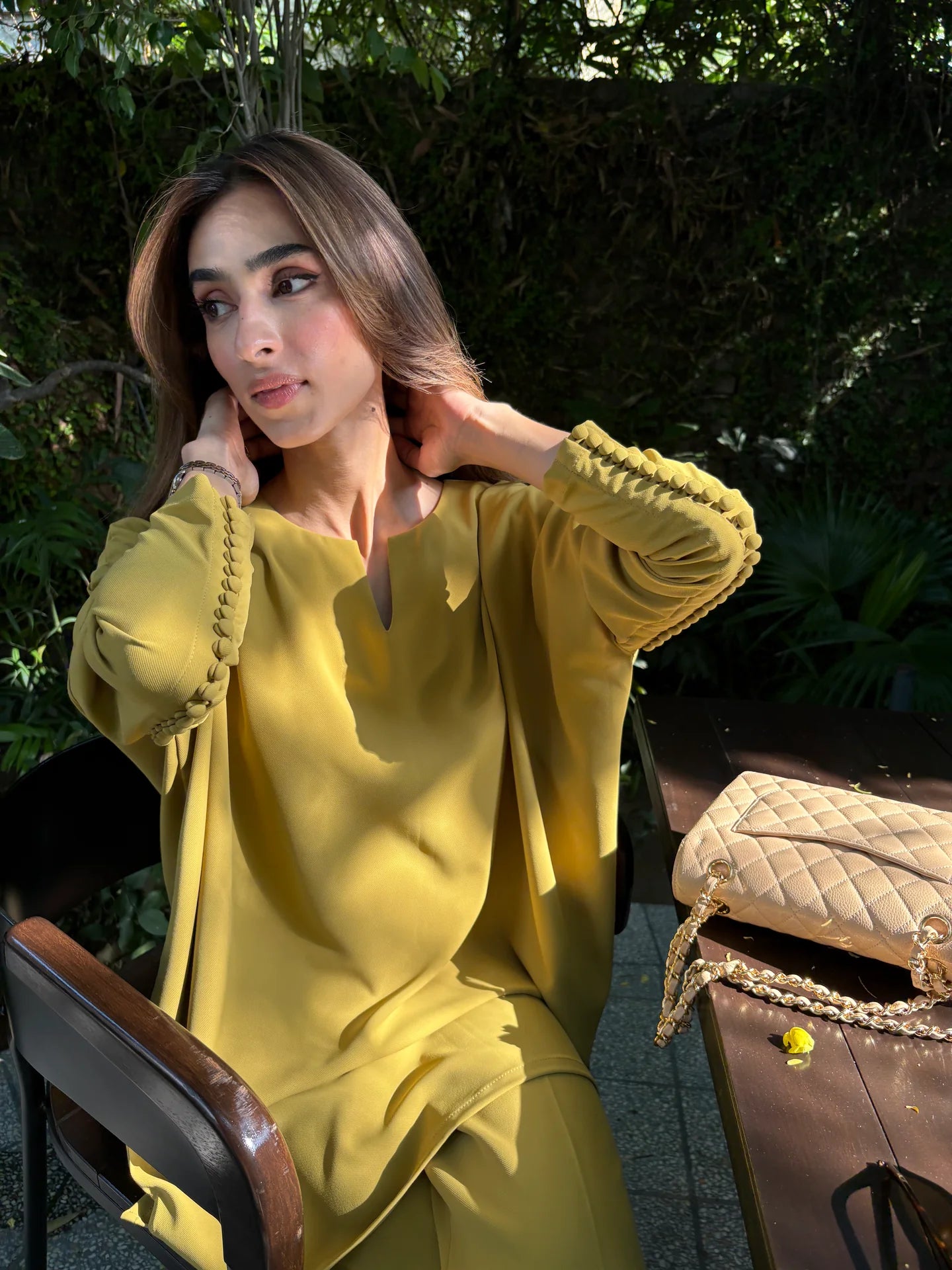 MUTED CHARTREUSE GABBY SET | SAK ATELIER