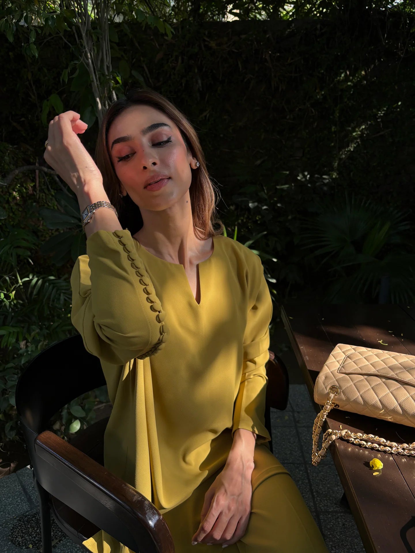 MUTED CHARTREUSE GABBY SET | SAK ATELIER