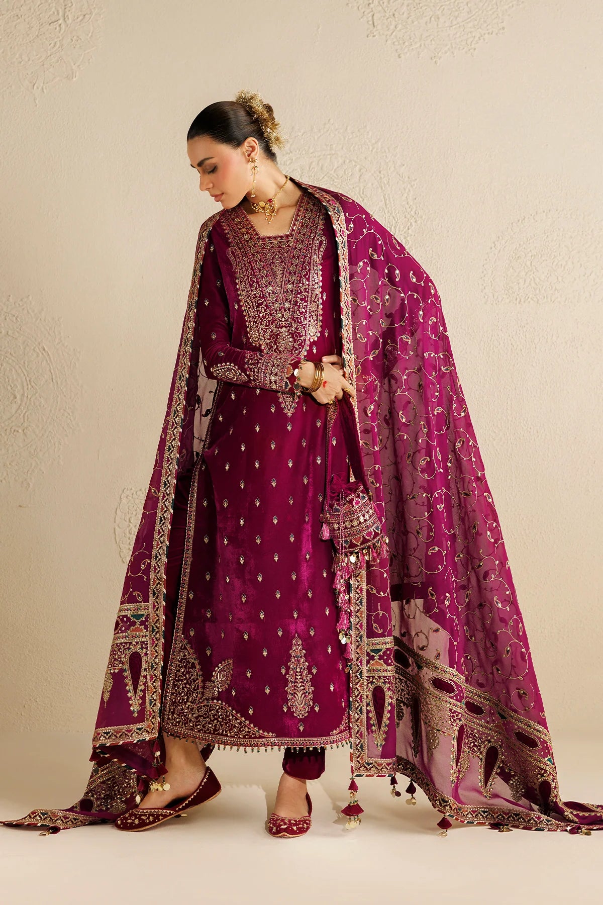 EMBROIDERED VELVET FORMAL CVF26-D12 | Chandni Velvet Formals ‘26 | Jazmin