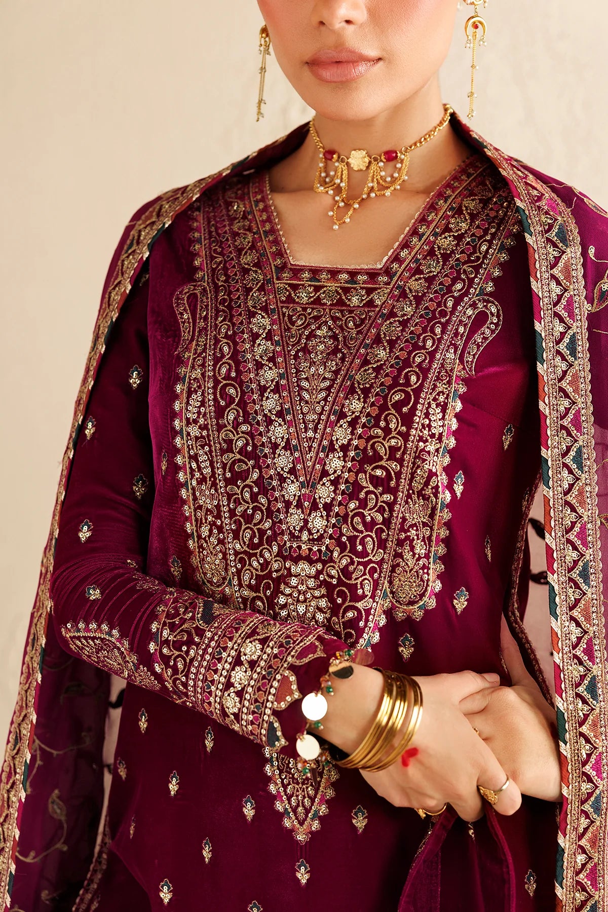 EMBROIDERED VELVET FORMAL CVF26-D12 | Chandni Velvet Formals ‘26 | Jazmin