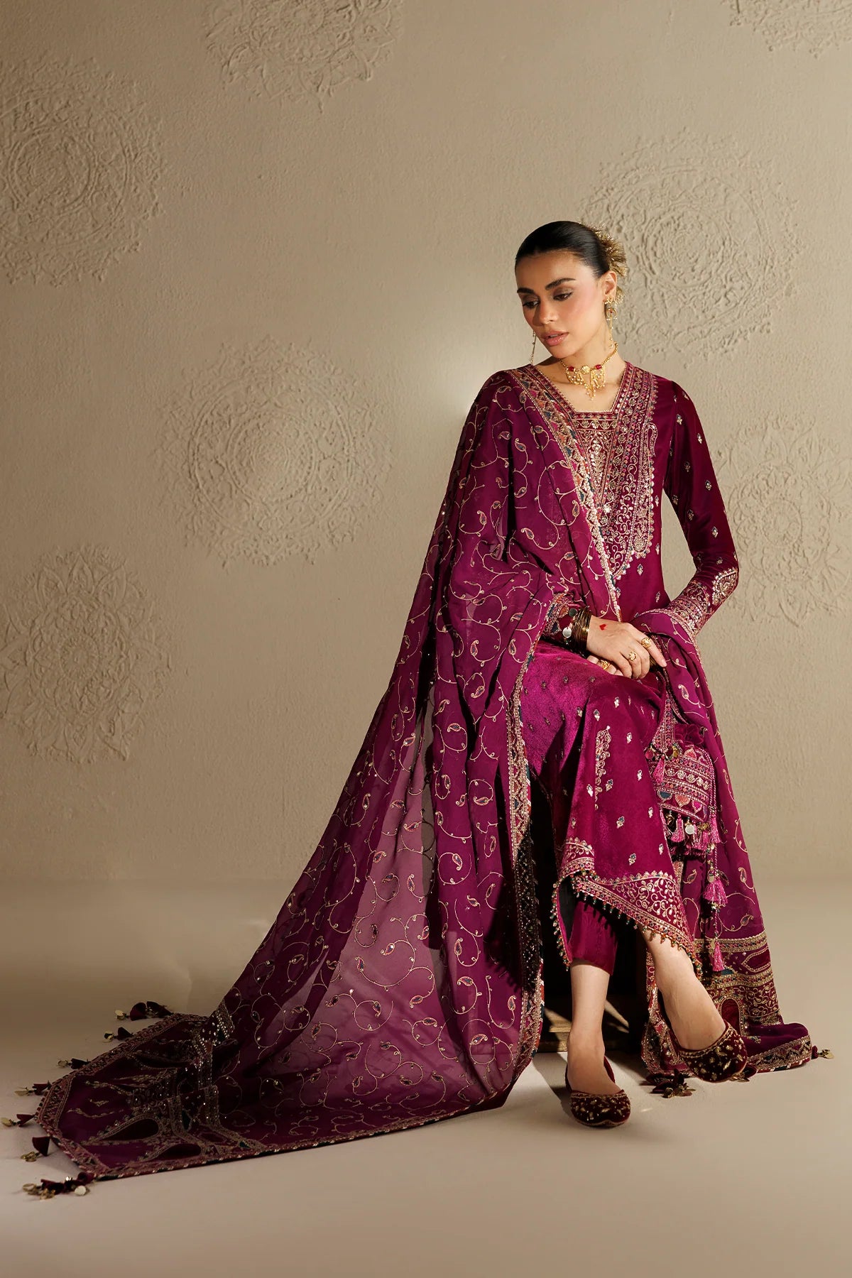 EMBROIDERED VELVET FORMAL CVF26-D12 | Chandni Velvet Formals ‘26 | Jazmin