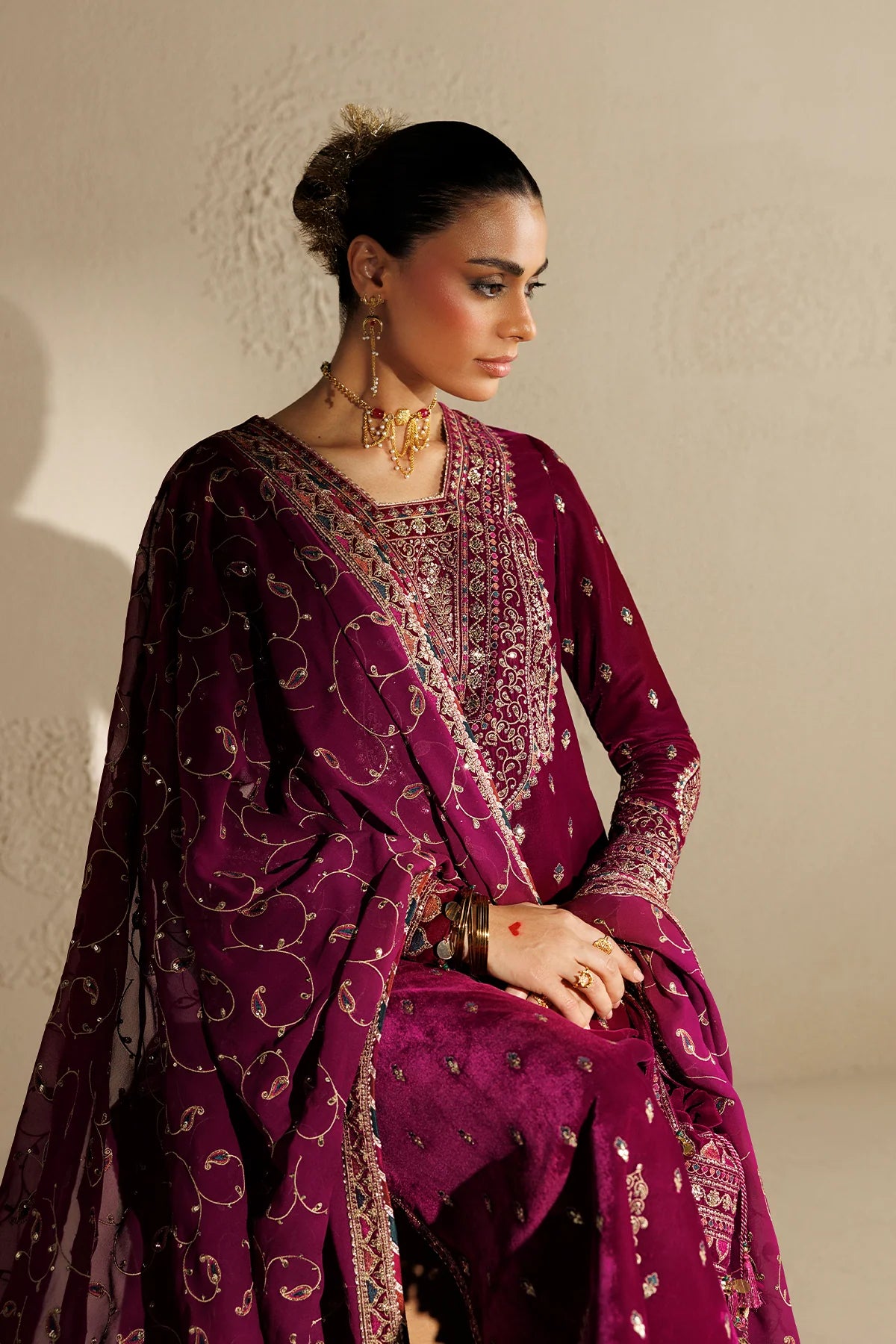 EMBROIDERED VELVET FORMAL CVF26-D12 | Chandni Velvet Formals ‘26 | Jazmin