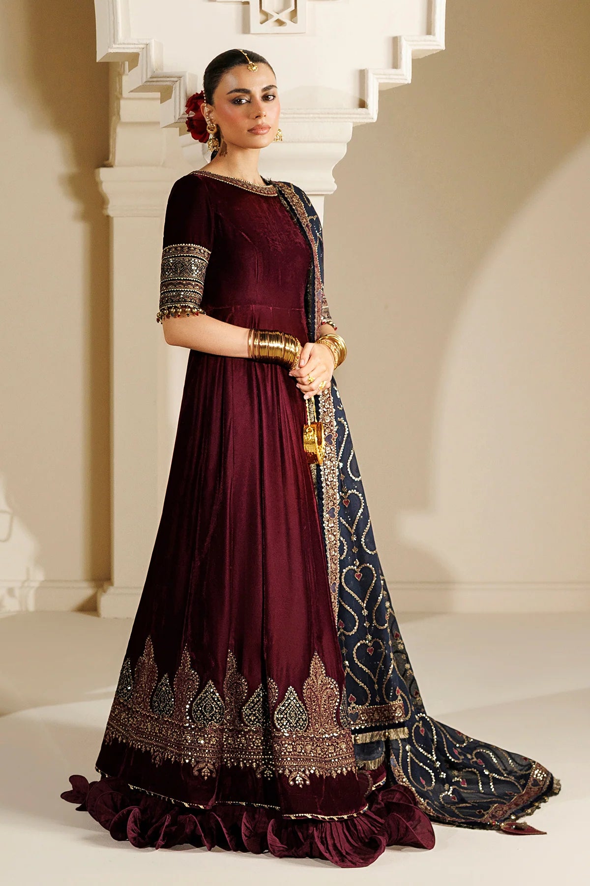 EMBROIDERED VELVET FORMAL CVF26-D04 | Chandni Velvet Formals ‘26 | Jazmin