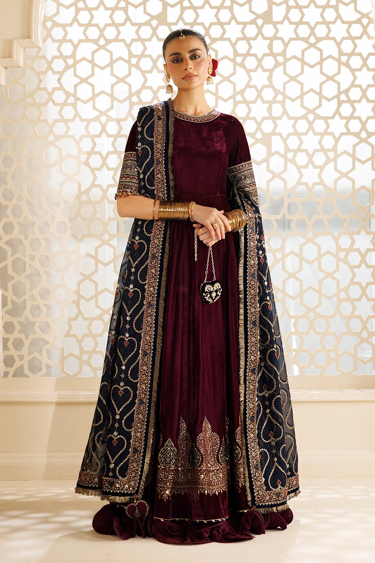 EMBROIDERED VELVET FORMAL CVF26-D04 | Chandni Velvet Formals ‘26 | Jazmin