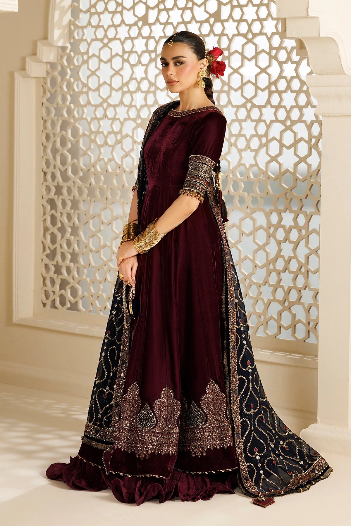 EMBROIDERED VELVET FORMAL CVF26-D04 | Chandni Velvet Formals ‘26 | Jazmin