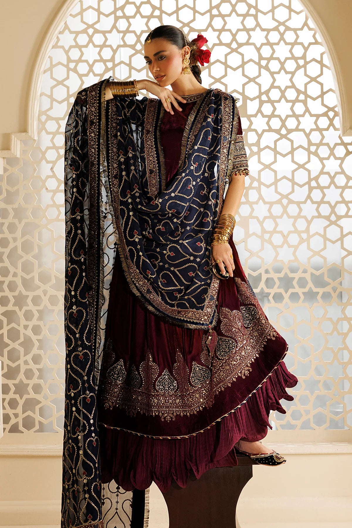 EMBROIDERED VELVET FORMAL CVF26-D04 | Chandni Velvet Formals ‘26 | Jazmin