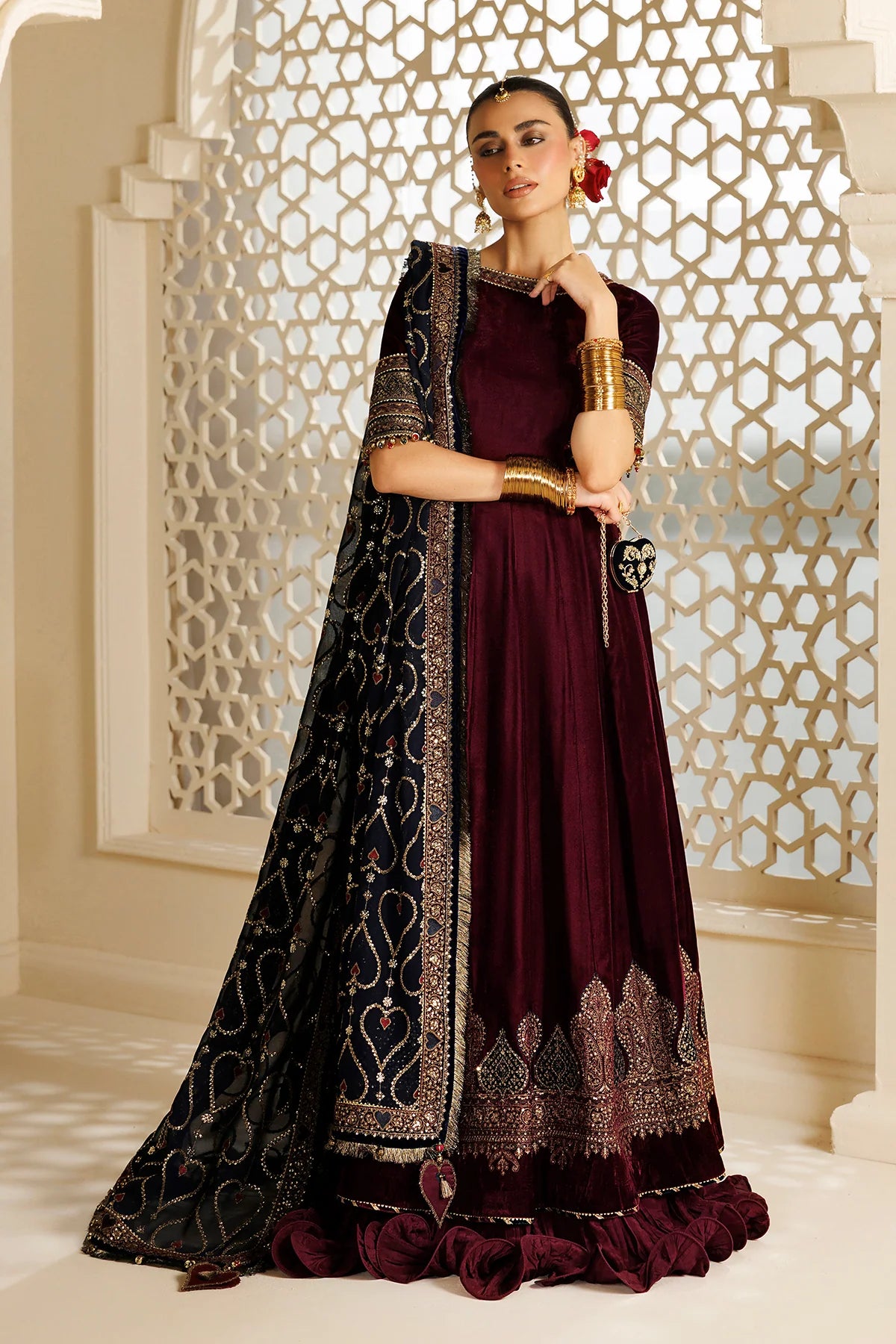 EMBROIDERED VELVET FORMAL CVF26-D04 | Chandni Velvet Formals ‘26 | Jazmin