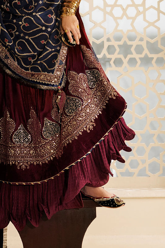EMBROIDERED VELVET KHUSSA D-15 | Chandni Velvet Formals ‘26 | Jazmin | Footwear