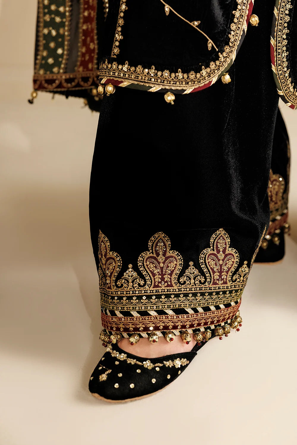 EMBROIDERED VELVET KHUSSA D-13 | Chandni Velvet Formals ‘26 | Jazmin | Footwear