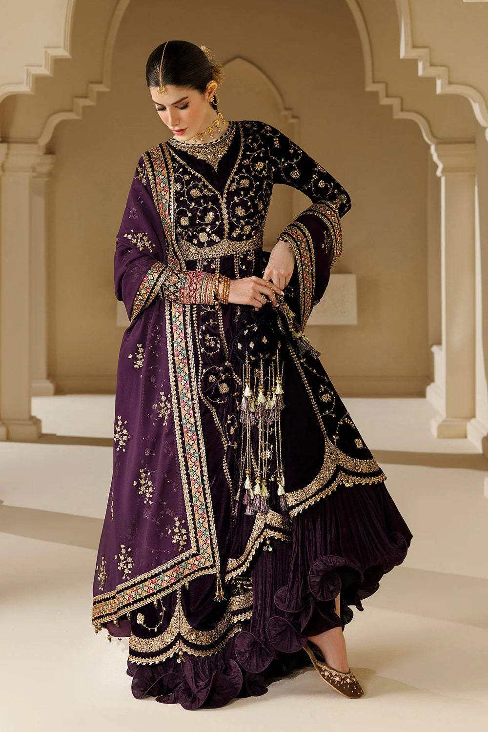 EMBROIDERED VELVET FORMAL CVF26-D03 | Chandni Velvet Formals ‘26 | Jazmin