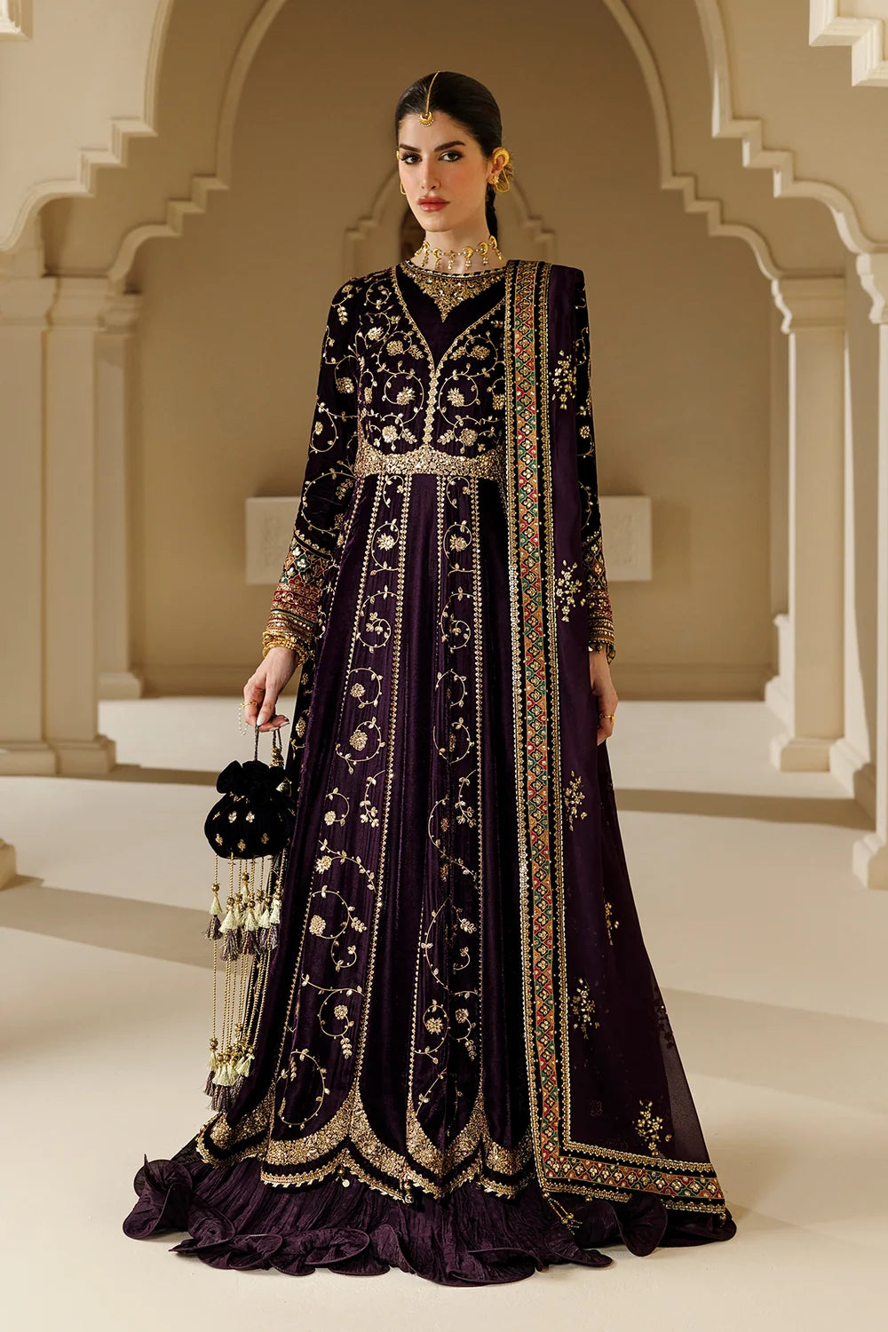 EMBROIDERED VELVET FORMAL CVF26-D03 | Chandni Velvet Formals ‘26 | Jazmin