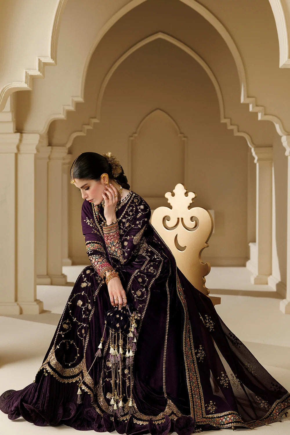 EMBROIDERED VELVET FORMAL CVF26-D03 | Chandni Velvet Formals ‘26 | Jazmin