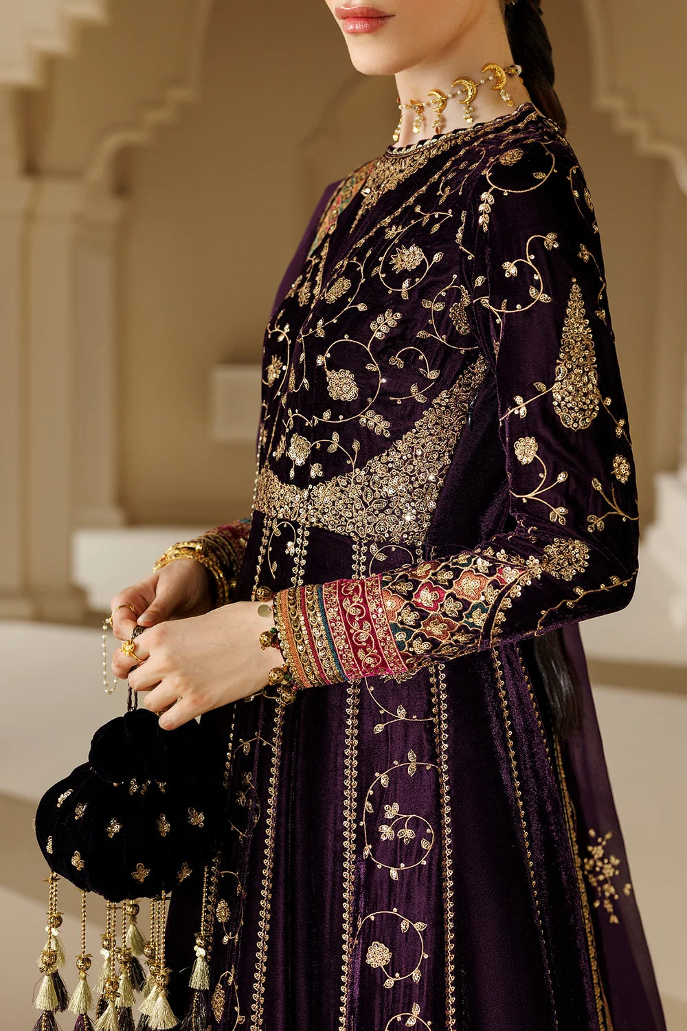 EMBROIDERED VELVET FORMAL CVF26-D03 | Chandni Velvet Formals ‘26 | Jazmin