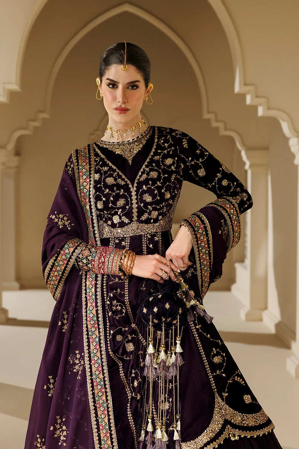 EMBROIDERED VELVET FORMAL CVF26-D03 | Chandni Velvet Formals ‘26 | Jazmin