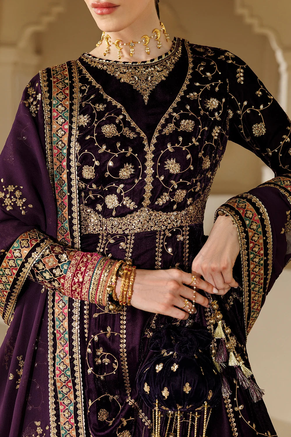 EMBROIDERED VELVET FORMAL CVF26-D03 | Chandni Velvet Formals ‘26 | Jazmin