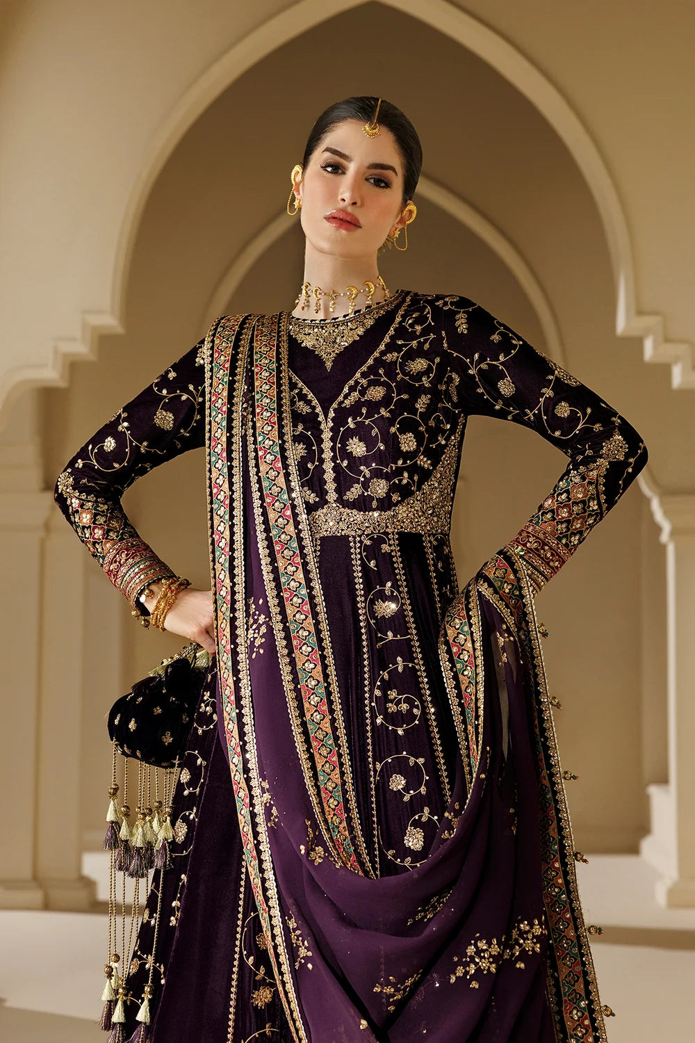 EMBROIDERED VELVET FORMAL CVF26-D03 | Chandni Velvet Formals ‘26 | Jazmin