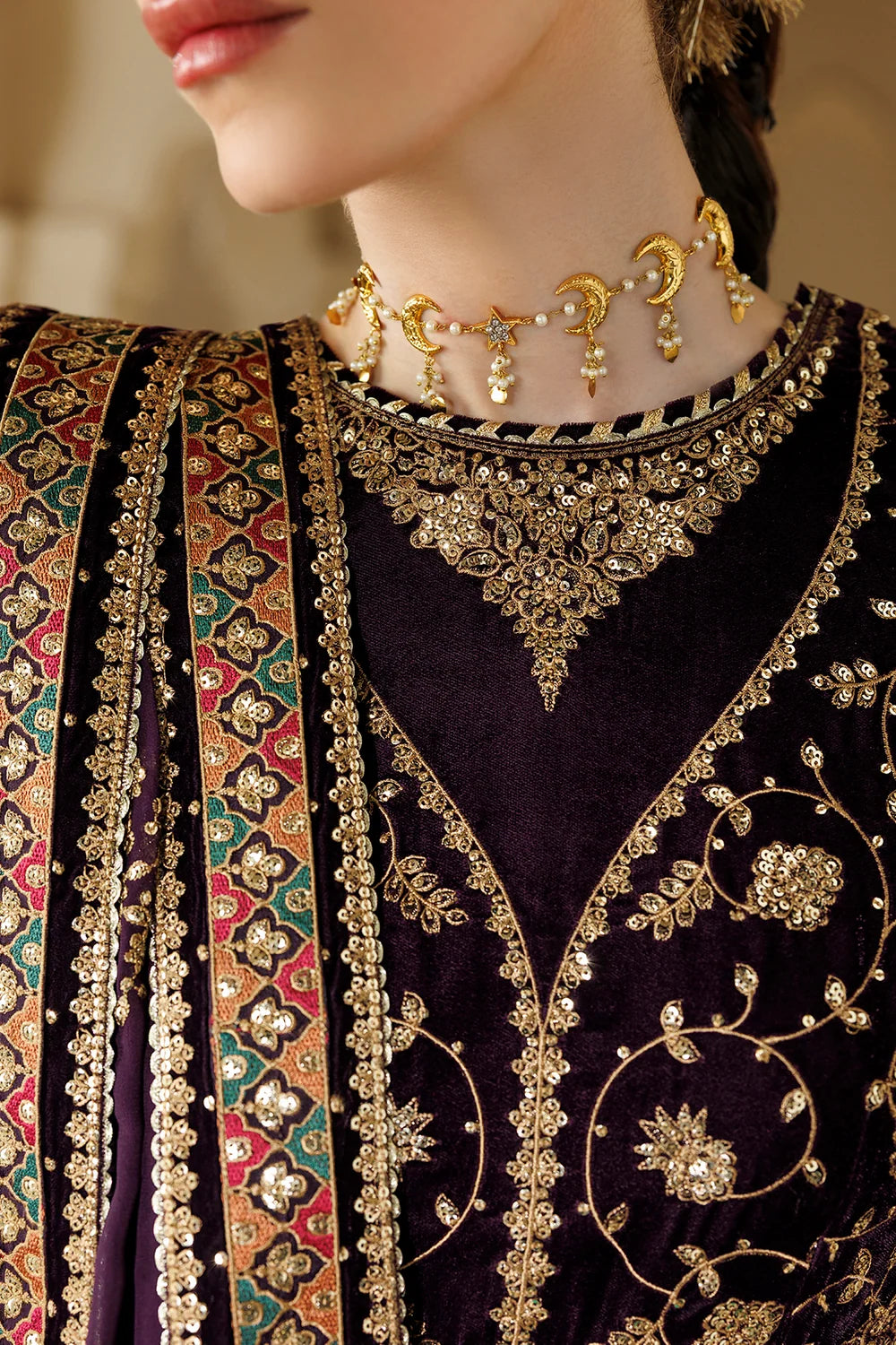 EMBROIDERED VELVET FORMAL CVF26-D03 | Chandni Velvet Formals ‘26 | Jazmin