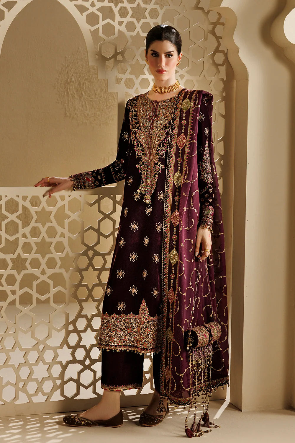EMBROIDERED VELVET FORMAL CVF26-D08 | Chandni Velvet Formals ‘26 | Jazmin