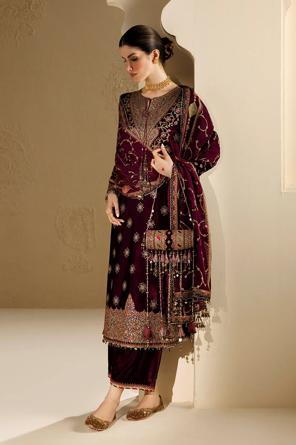 EMBROIDERED VELVET FORMAL CVF26-D08 | Chandni Velvet Formals ‘26 | Jazmin