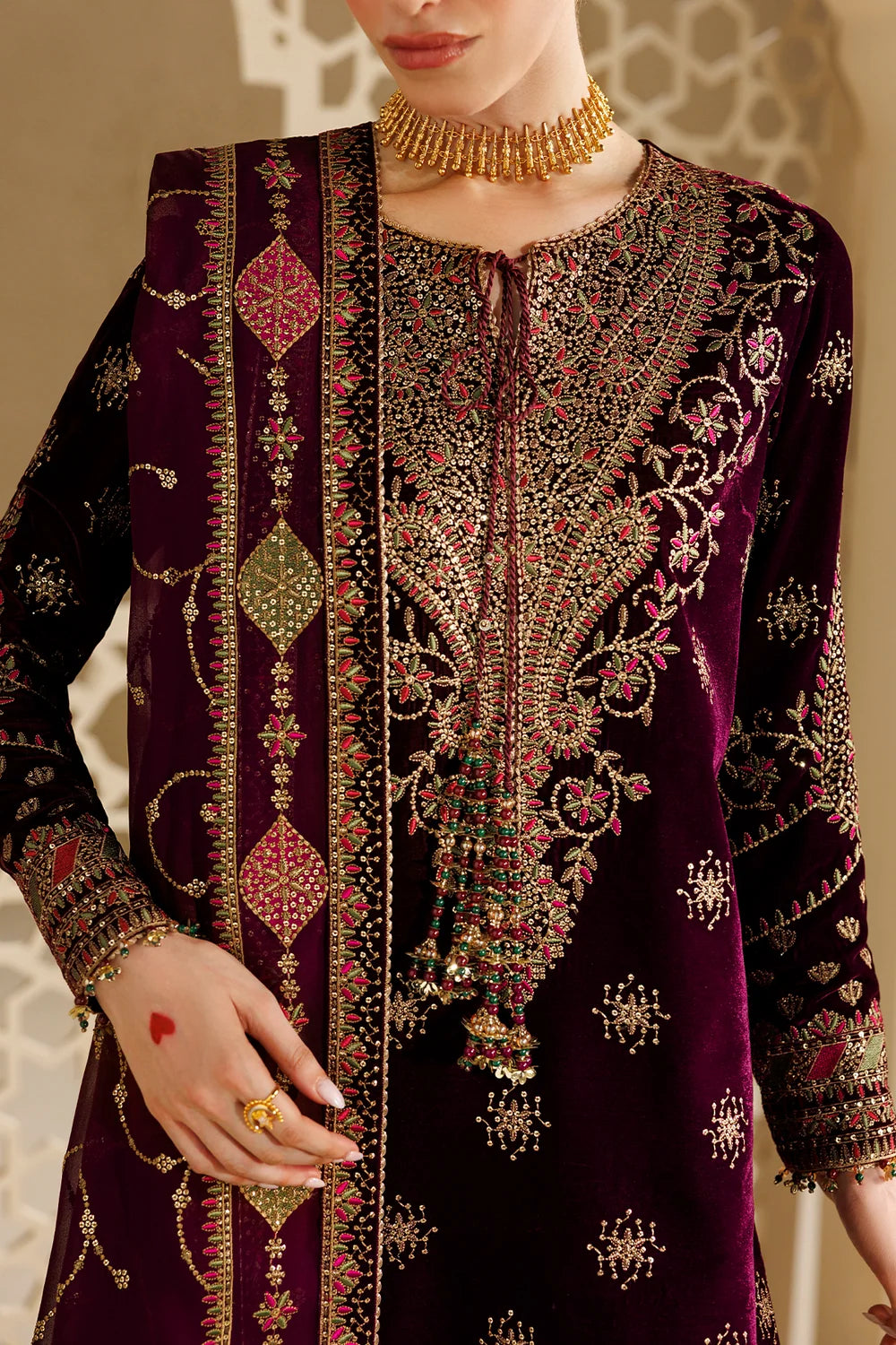 EMBROIDERED VELVET FORMAL CVF26-D08 | Chandni Velvet Formals ‘26 | Jazmin