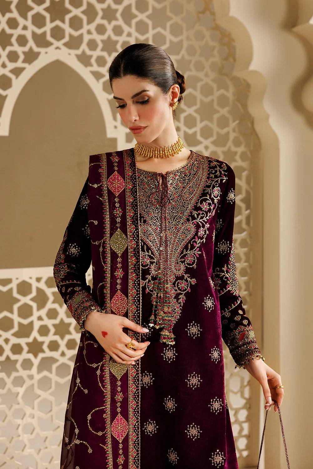 EMBROIDERED VELVET FORMAL CVF26-D08 | Chandni Velvet Formals ‘26 | Jazmin