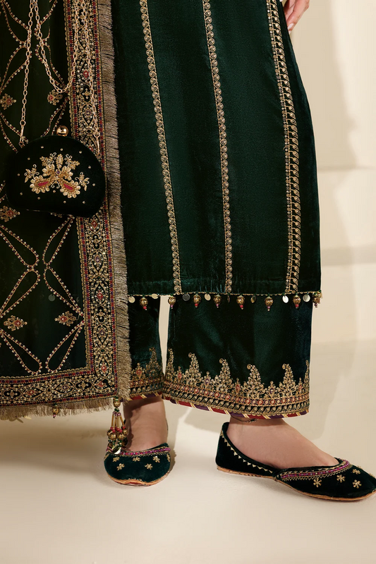 EMBROIDERED VELVET KHUSSA D-16 | Chandni Velvet Formals ‘26 | Jazmin | Footwear