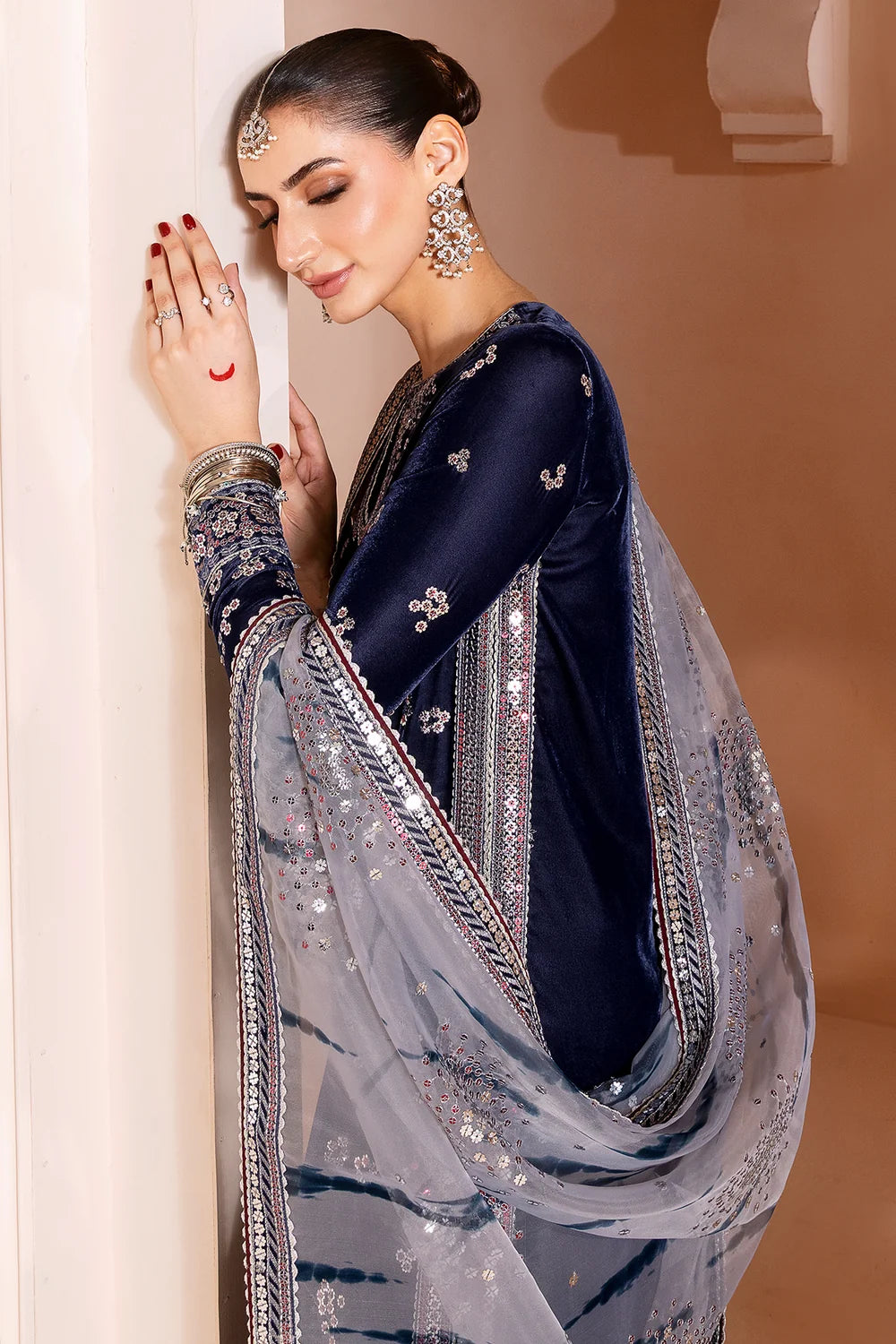 EMBROIDERED VELVET FORMAL CVF25-D03 | Velvet | Jazmin