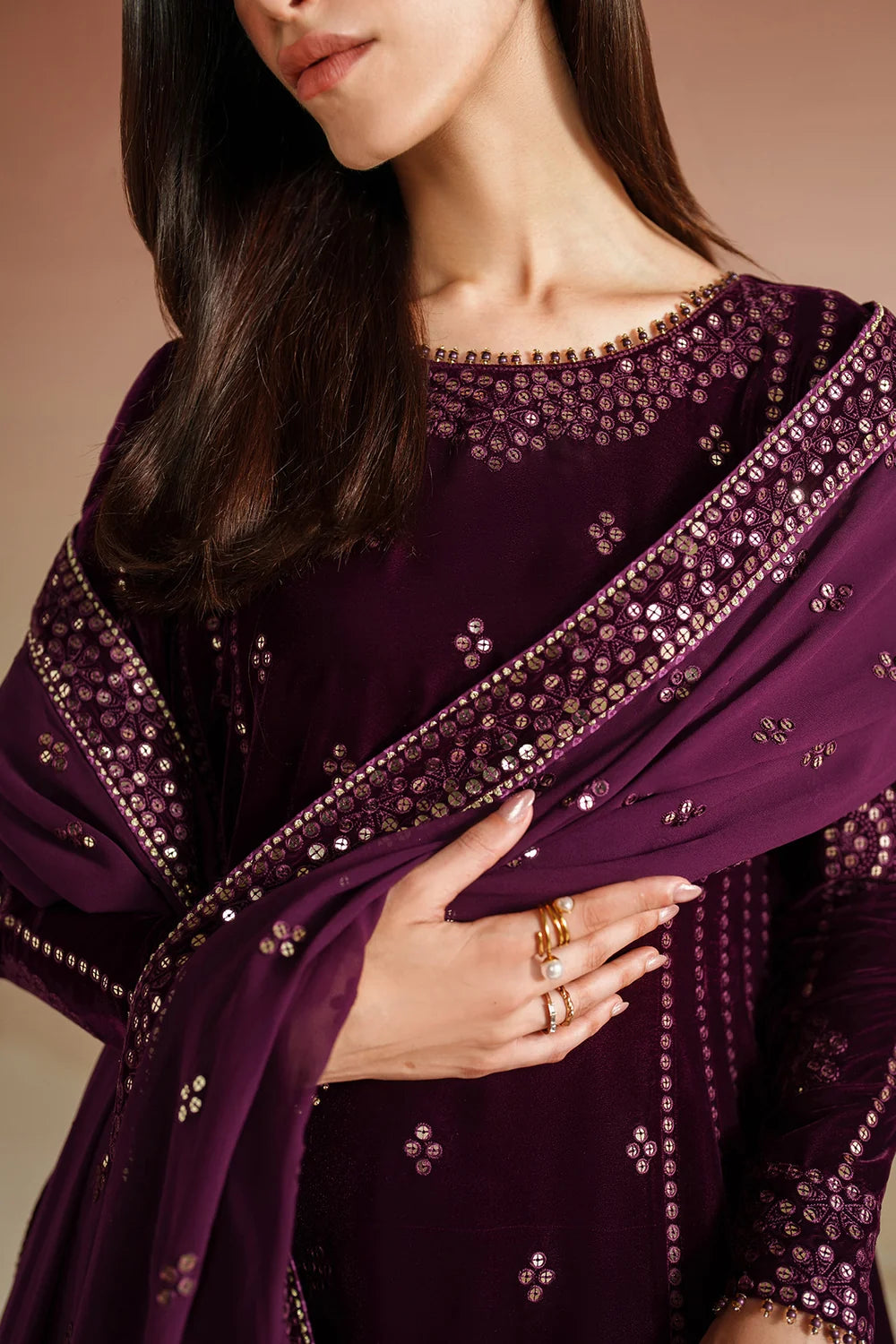 EMBROIDERED VELVET FORMAL VVF25-D01 | Velvet | Jazmin