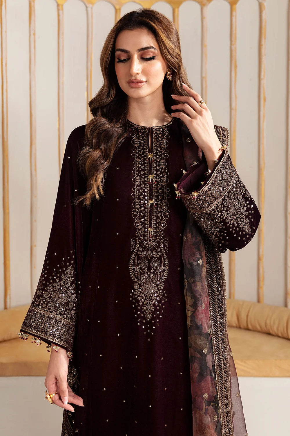 EMBROIDERED VELVET FORMAL VF-2012 | Velvet | Jazmin
