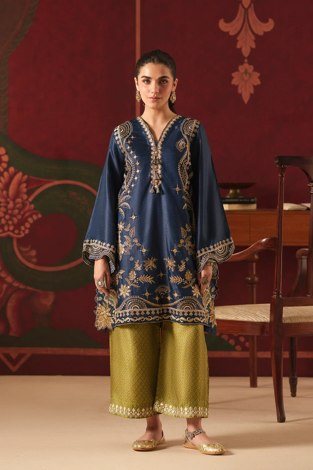 DARK BLUE | E4818-103-618 | Rozana Winter Drop 2 | Ethnc