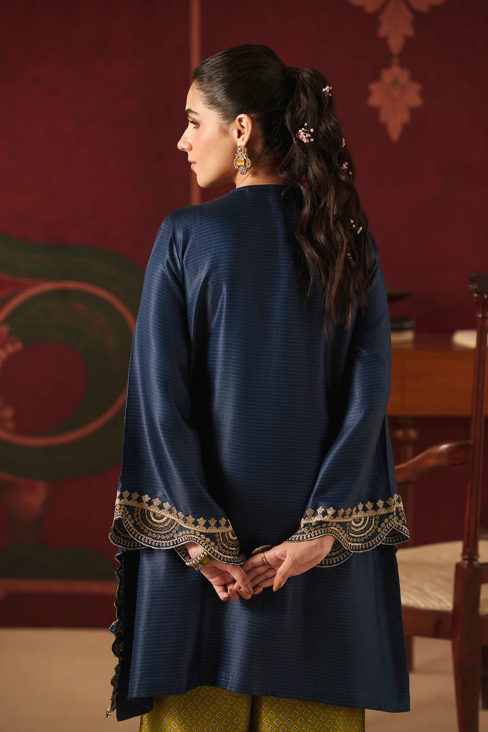 DARK BLUE | E4818-103-618 | Rozana Winter Drop 2 | Ethnc