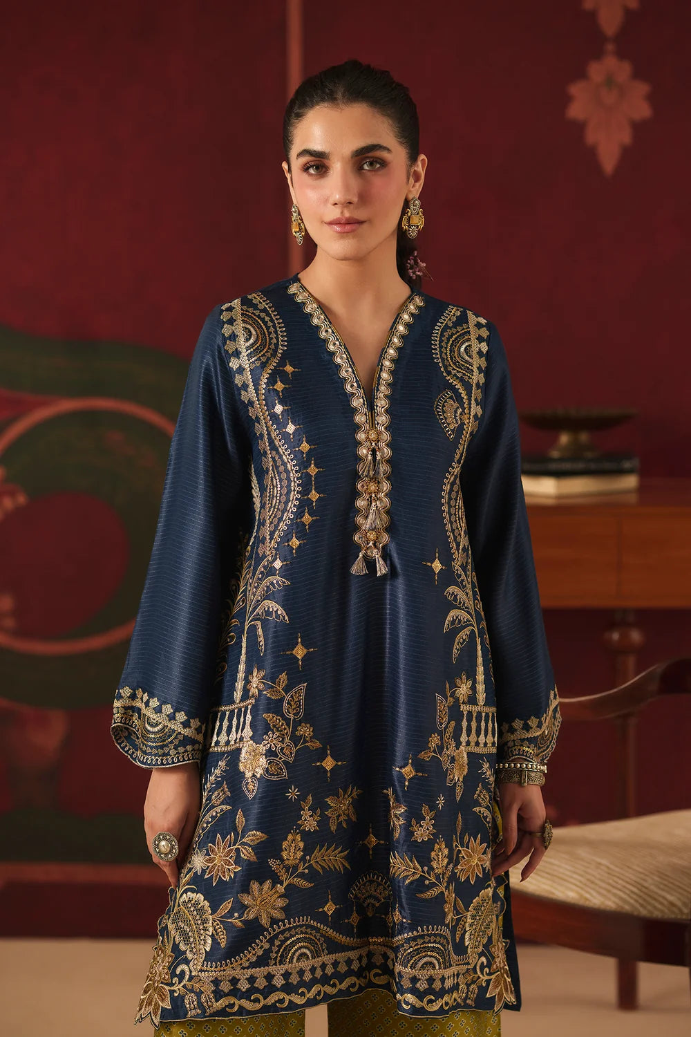 DARK BLUE | E4818-103-618 | Rozana Winter Drop 2 | Ethnc