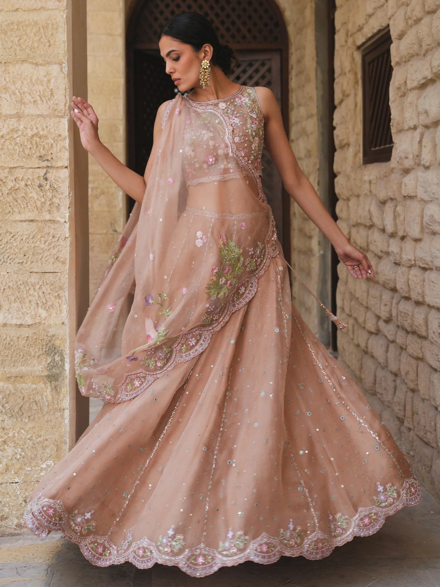 BLOUSE, LEHENGA & DRAPED DUPATTA | NEW IN | MISHA LAKHANI