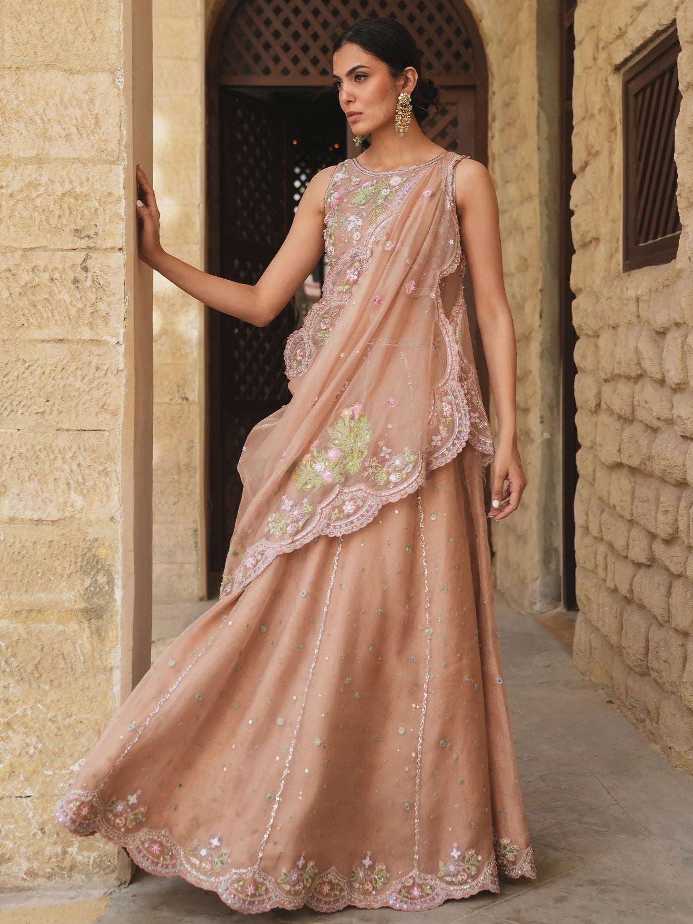 BLOUSE, LEHENGA & DRAPED DUPATTA | NEW IN | MISHA LAKHANI