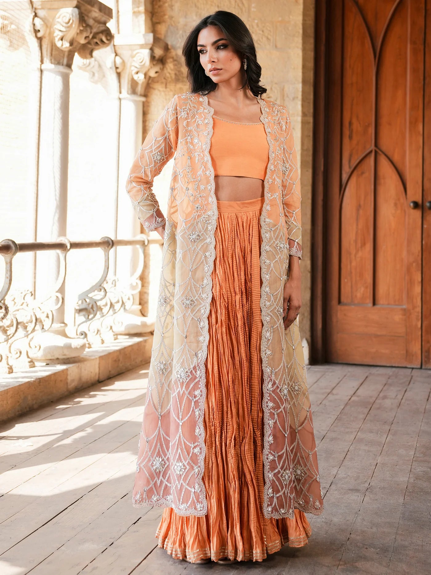 BORGIA COAT & CRUSHED LEHENGA | NEW IN | MISHA LAKHANI