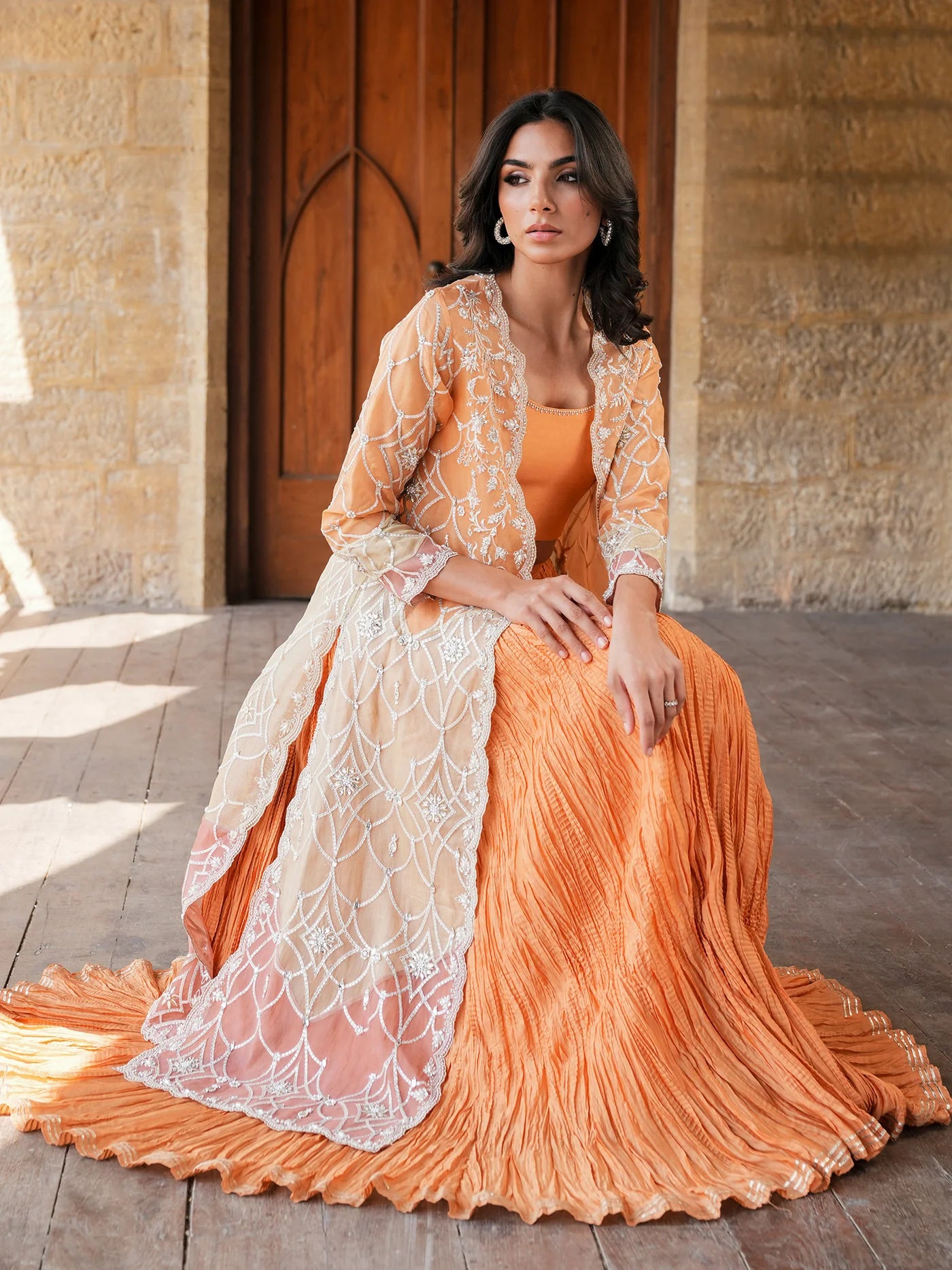 BORGIA COAT & CRUSHED LEHENGA | NEW IN | MISHA LAKHANI