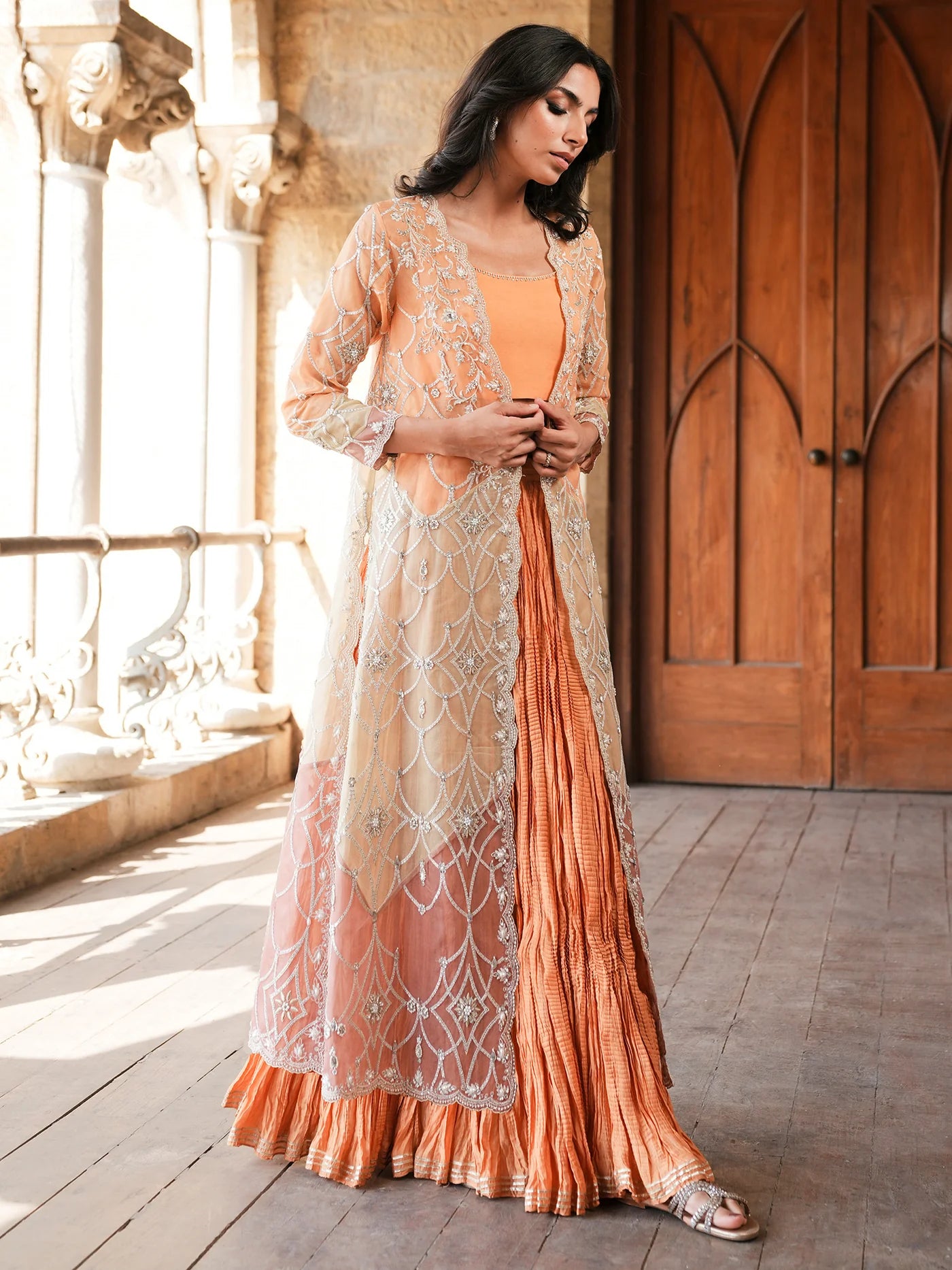 BORGIA COAT & CRUSHED LEHENGA | NEW IN | MISHA LAKHANI